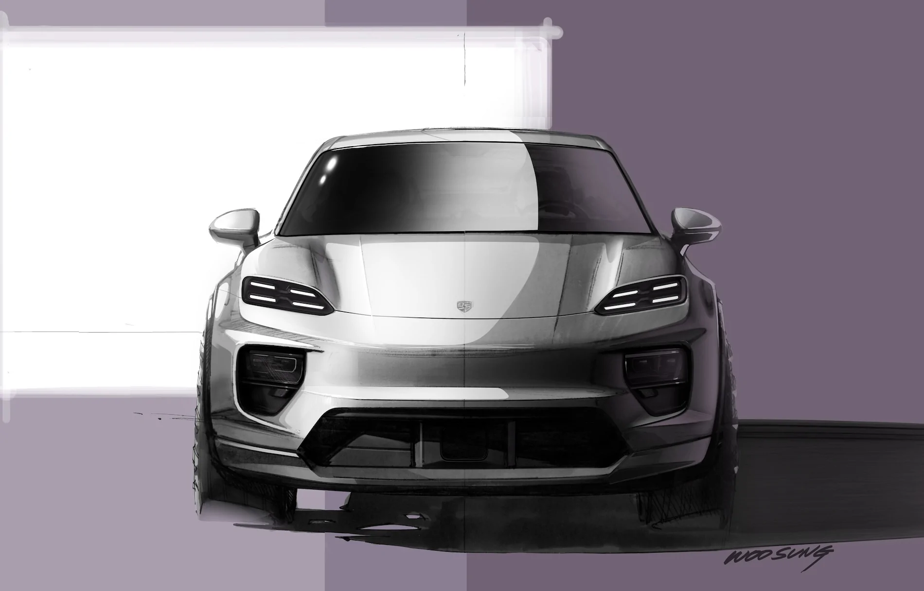 Electric Macan EV Production Macan EV Official Sketch First Look Posted by Porsche production 2025 macan ev