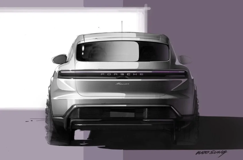 Electric Macan EV Production Macan EV Official Sketch First Look Posted by Porsche 2025-Porsche-Macan-EV-sketch-3-1024x576