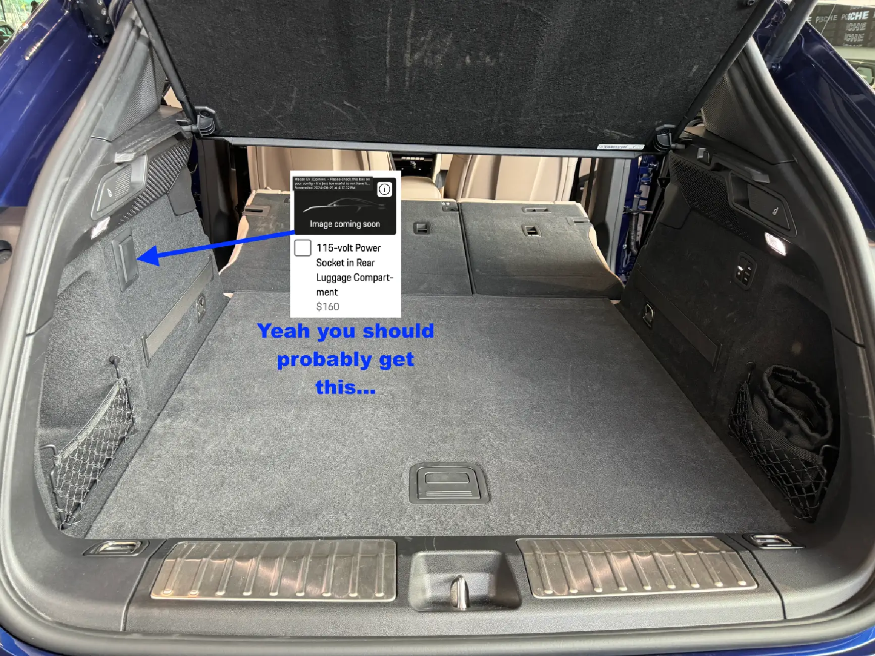 Electric Macan EV [Opinion] – Include the 115-volt Power Socket Option For Your Macan EV Configuration IMG_3384