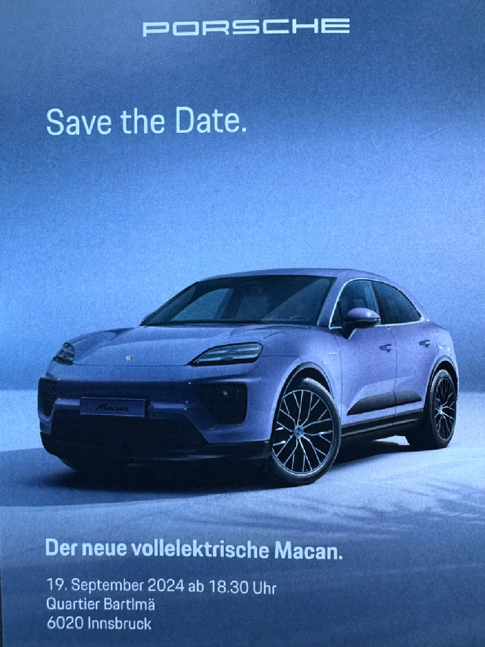 Electric Macan EV Macan EV Presentation Invitation For @ Tyrol / Austria Sept. 19 IMG_7375