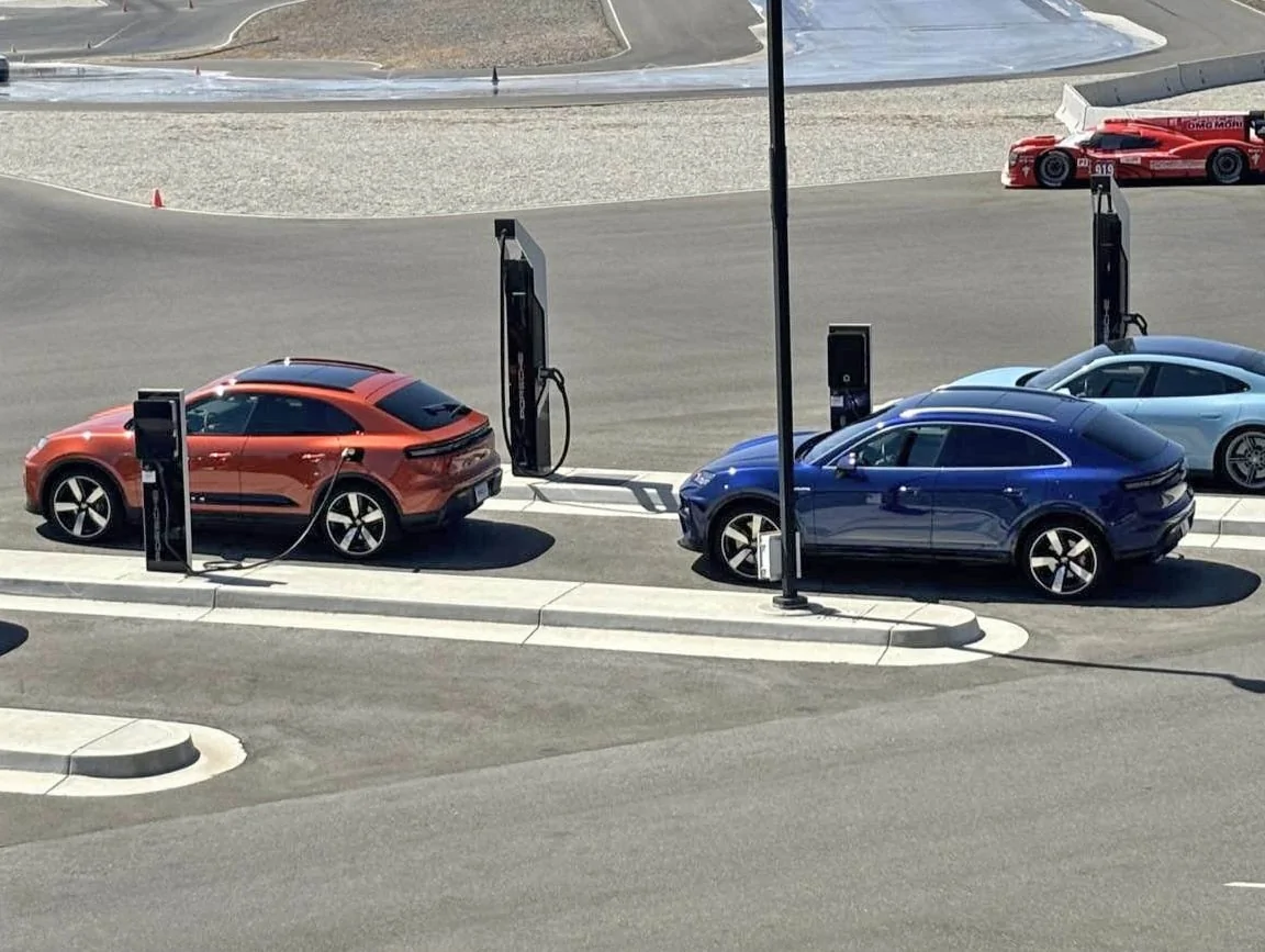Electric Macan EV GENTIAN BLUE Macan EV Photos gentian blue and papaya orange macan ev electric 