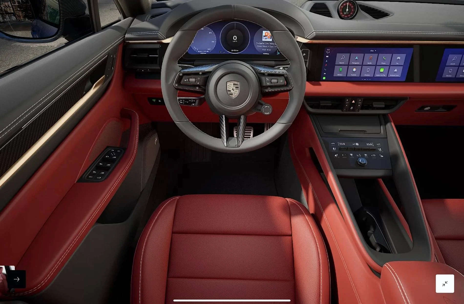 Electric Macan EV Configurator Update: 360 View now renders the gear tunnel leather + deviated stitching IMG_3348