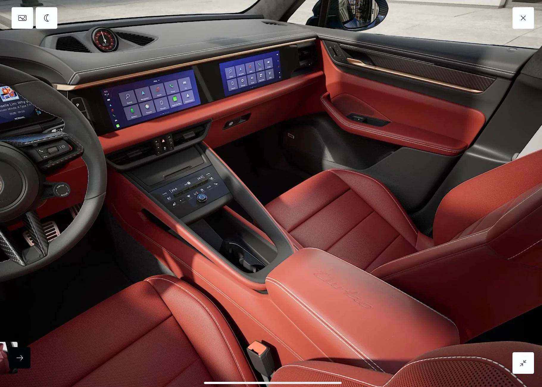 Electric Macan EV Configurator Update: 360 View now renders the gear tunnel leather + deviated stitching IMG_3347