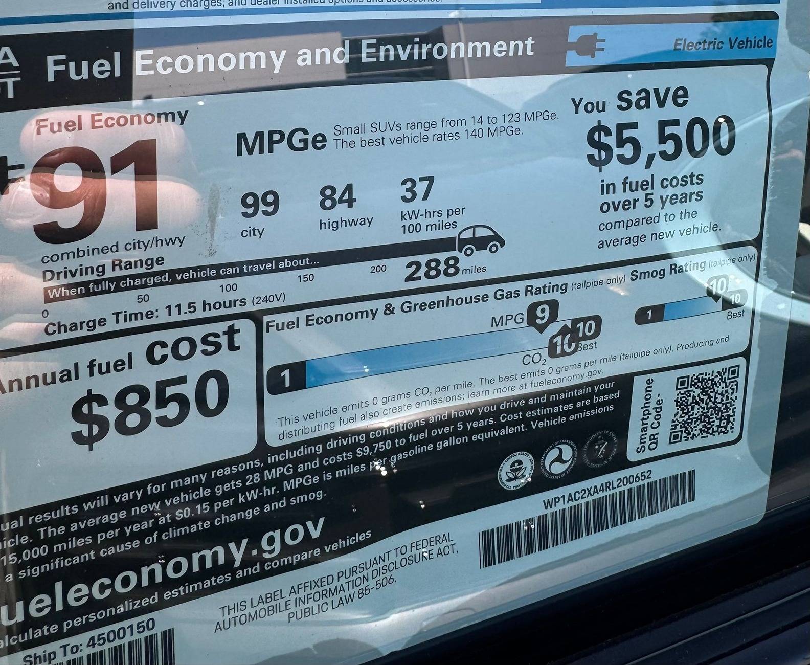 Electric Macan EV Official EPA range: 2024 Macan EV 4 (308 miles) and Macan EV Turbo (288 miles) + MPGe figures via Monroney Window Stickers! macan turbo ev window sticker