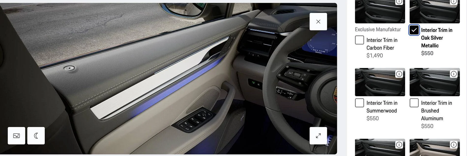 Electric Macan EV Best interior trim to go with limestone beige leather interior? Screenshot 2024-09-19 at 10.42.27 PM