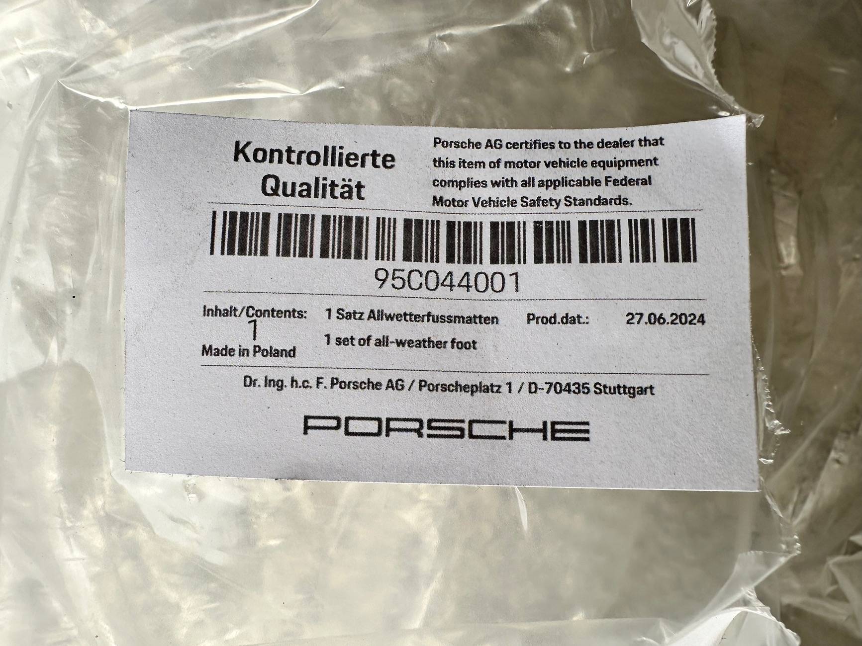 Electric Macan EV OEM Rubber All-Weather Floor Mats and Cargo Tray - installed photos IMG_4639