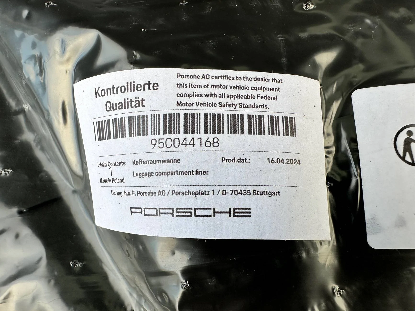 Electric Macan EV OEM Rubber All-Weather Floor Mats and Cargo Tray - installed photos IMG_4643