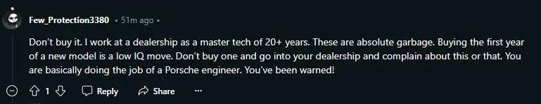 Electric Macan EV Porsche Tech claiming the car is shit 1729355064199-5j