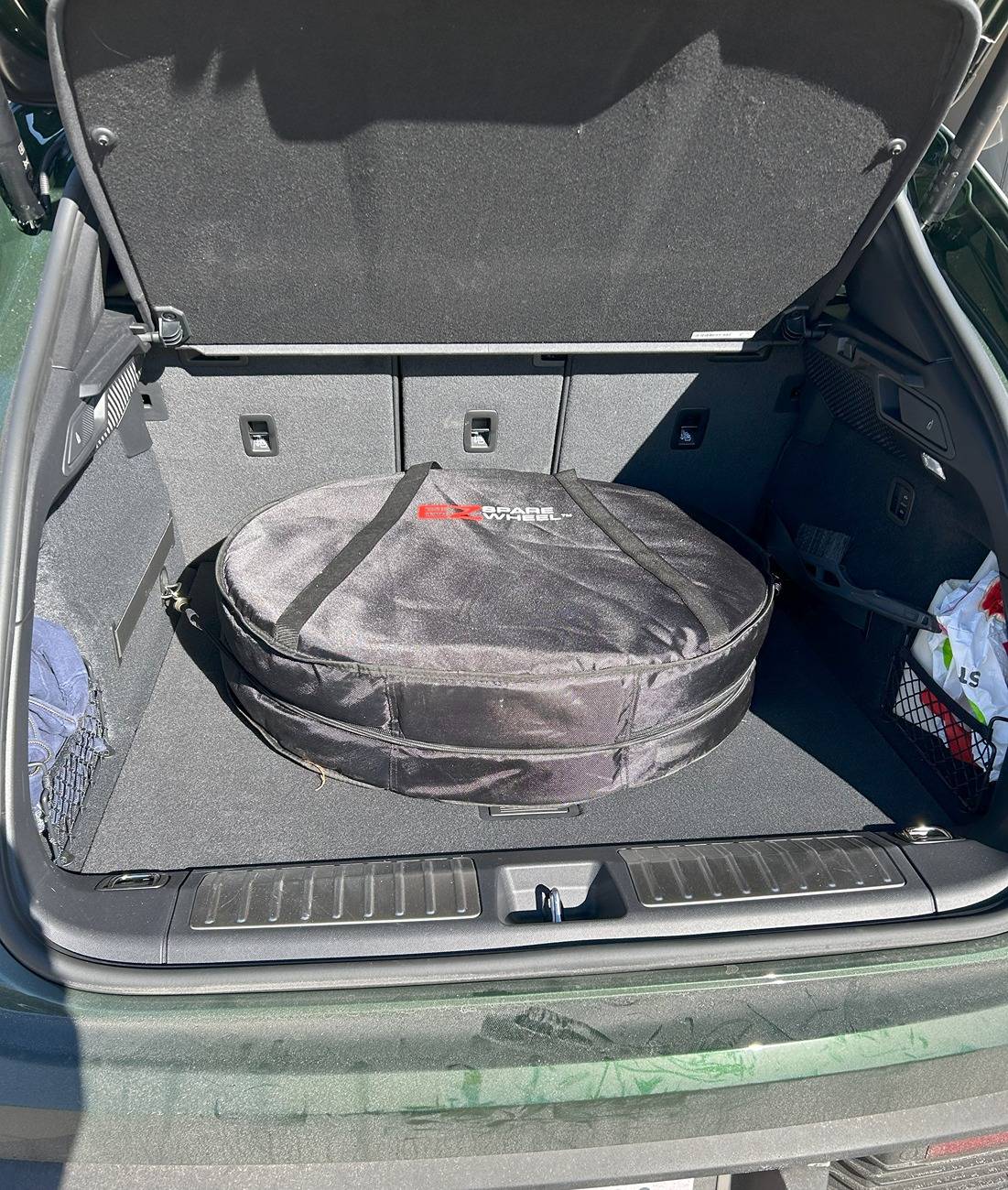 Electric Macan EV Spare Tire found! EZ Spare Wheel Installed Spare Tire 4