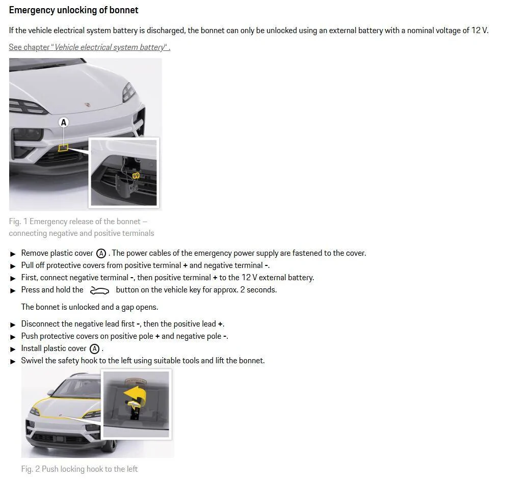 Electric Macan EV Serious Design Flaw - No easy access to vehicle if 12v battery is very low 1738605291757-5q