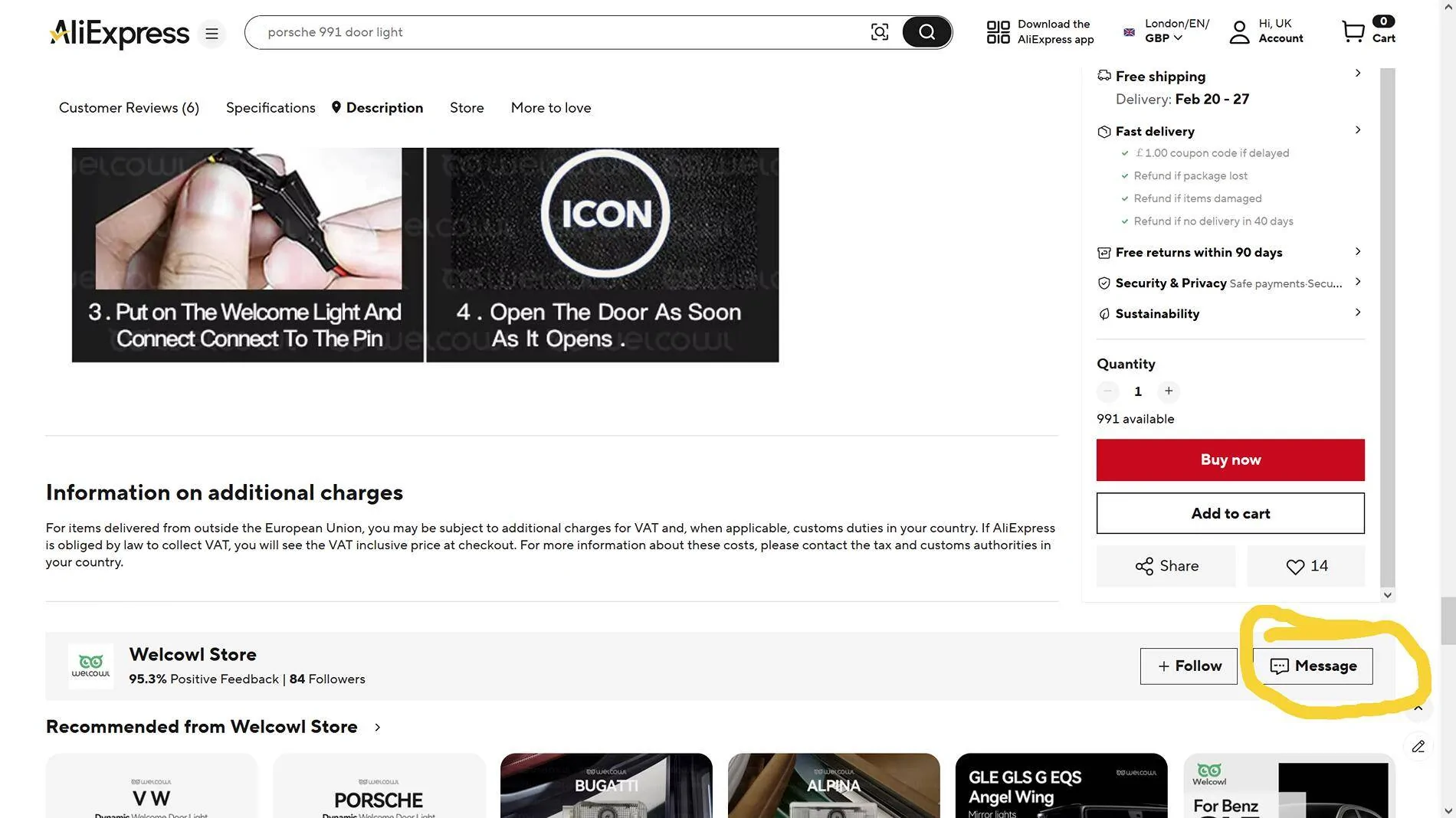 Electric Macan EV Under Door Puddle Lights messeges