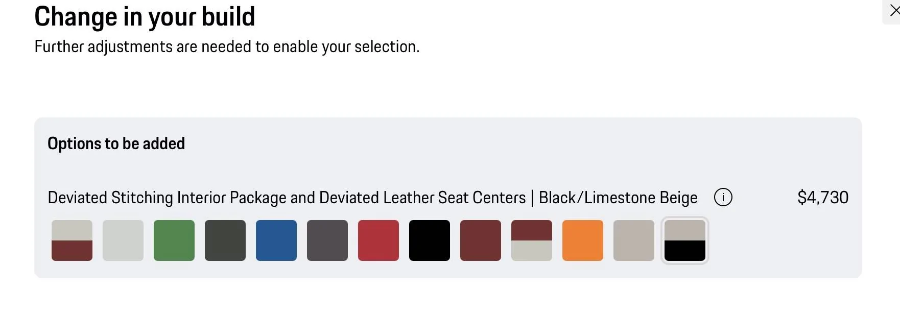 Electric Macan EV Deviated Seat Centers and Stitching - Photos IMG_4597