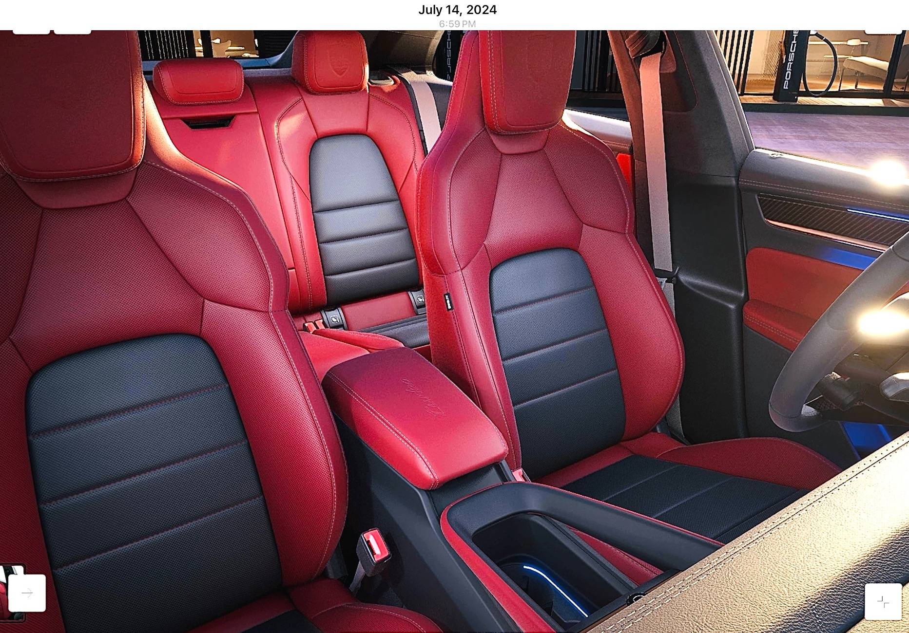 Electric Macan EV Deviated Seat Centers and Stitching - Photos IMG_4600