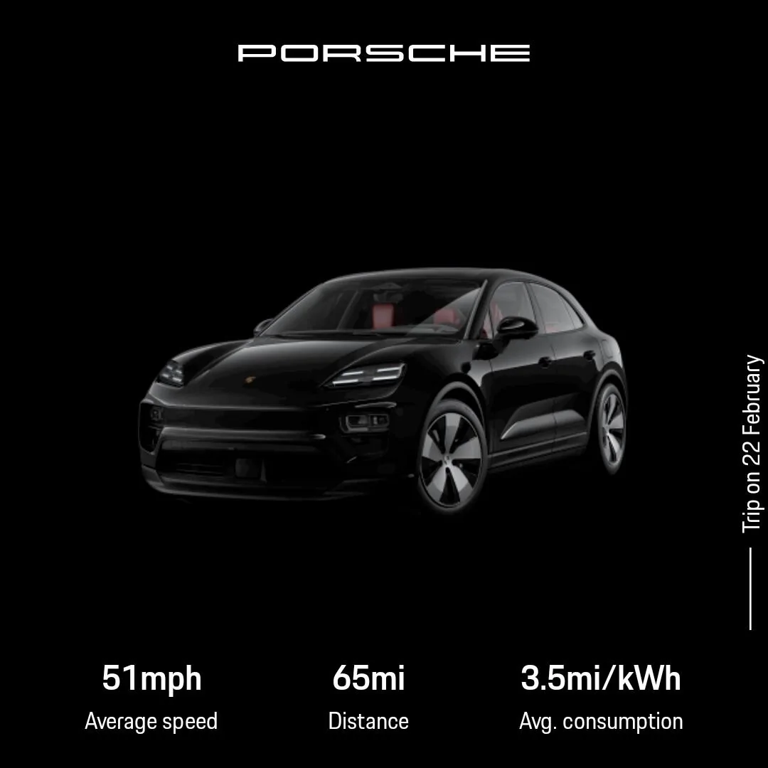 Electric Macan EV Real consumption / range / efficiency thread … post your Macan EV performance 📊 TRIP_SHARE