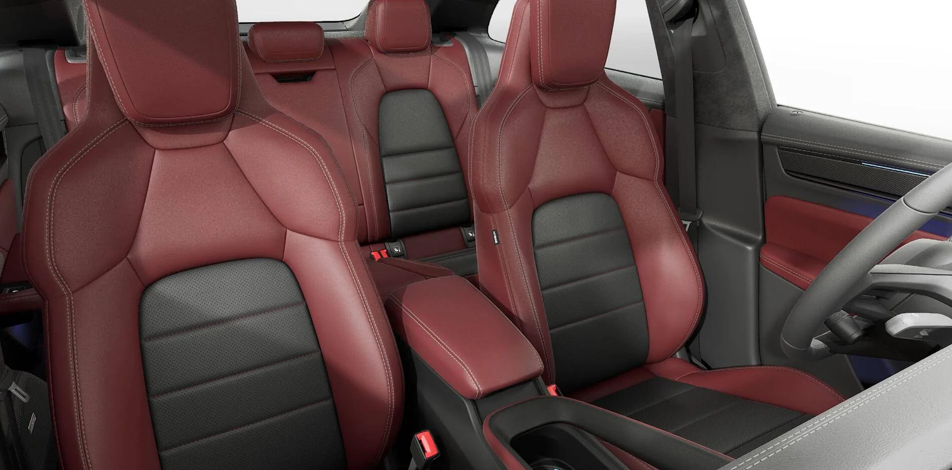 Electric Macan EV Deviated Seat Centers and Stitching - Photos black-limeston