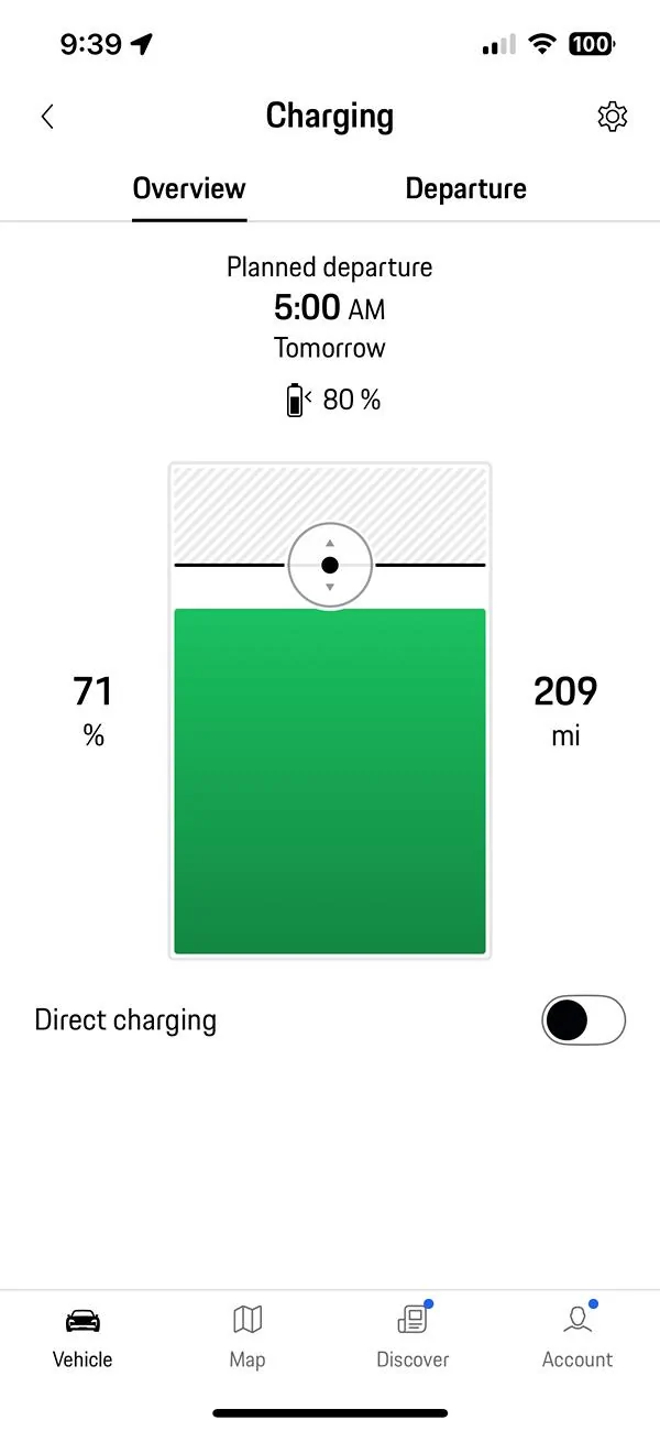Electric Macan EV Car charged before optimized charging schedule IMG_1670