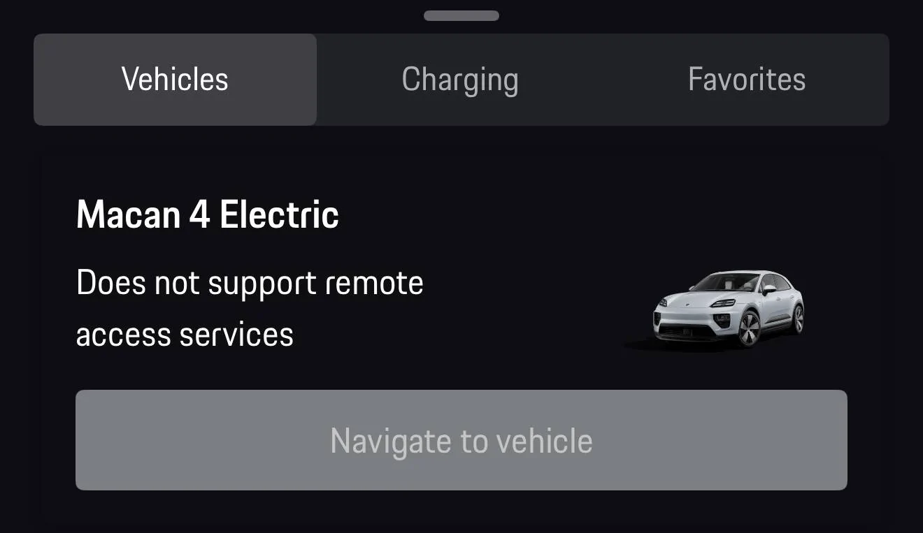 Electric Macan EV App refusing to navigate (Route calculation not possible) IMG_5503