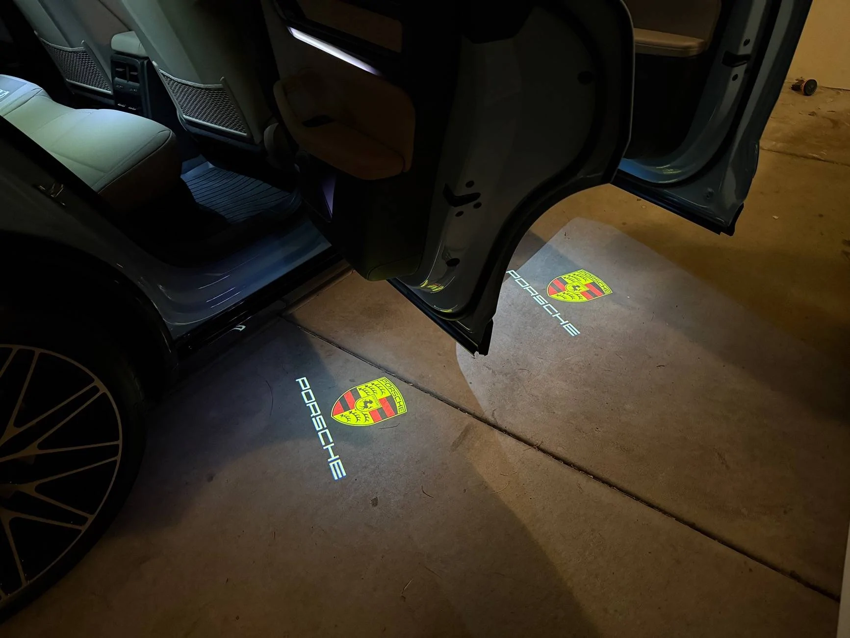 Electric Macan EV Under Door Puddle Lights IMG_0845