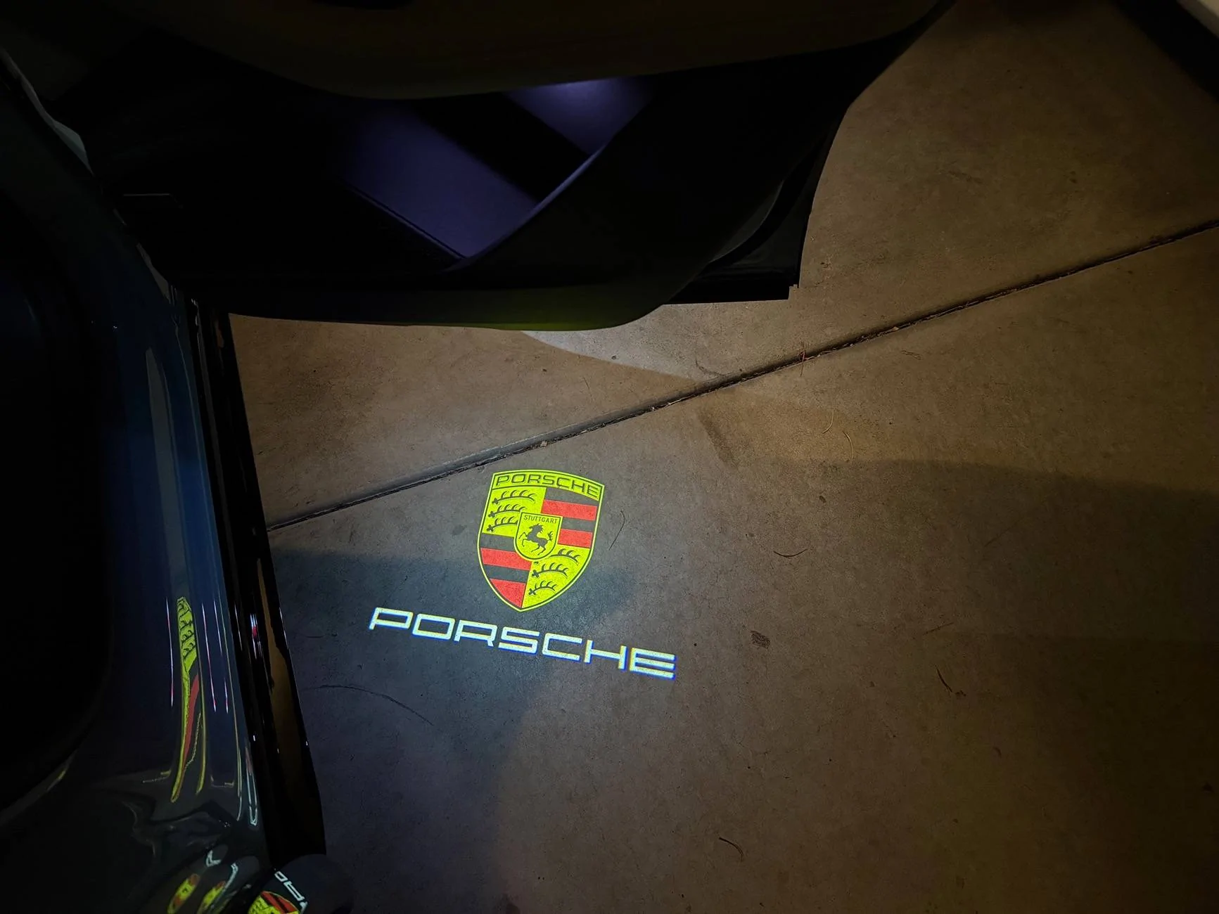 Electric Macan EV Under Door Puddle Lights IMG_0846