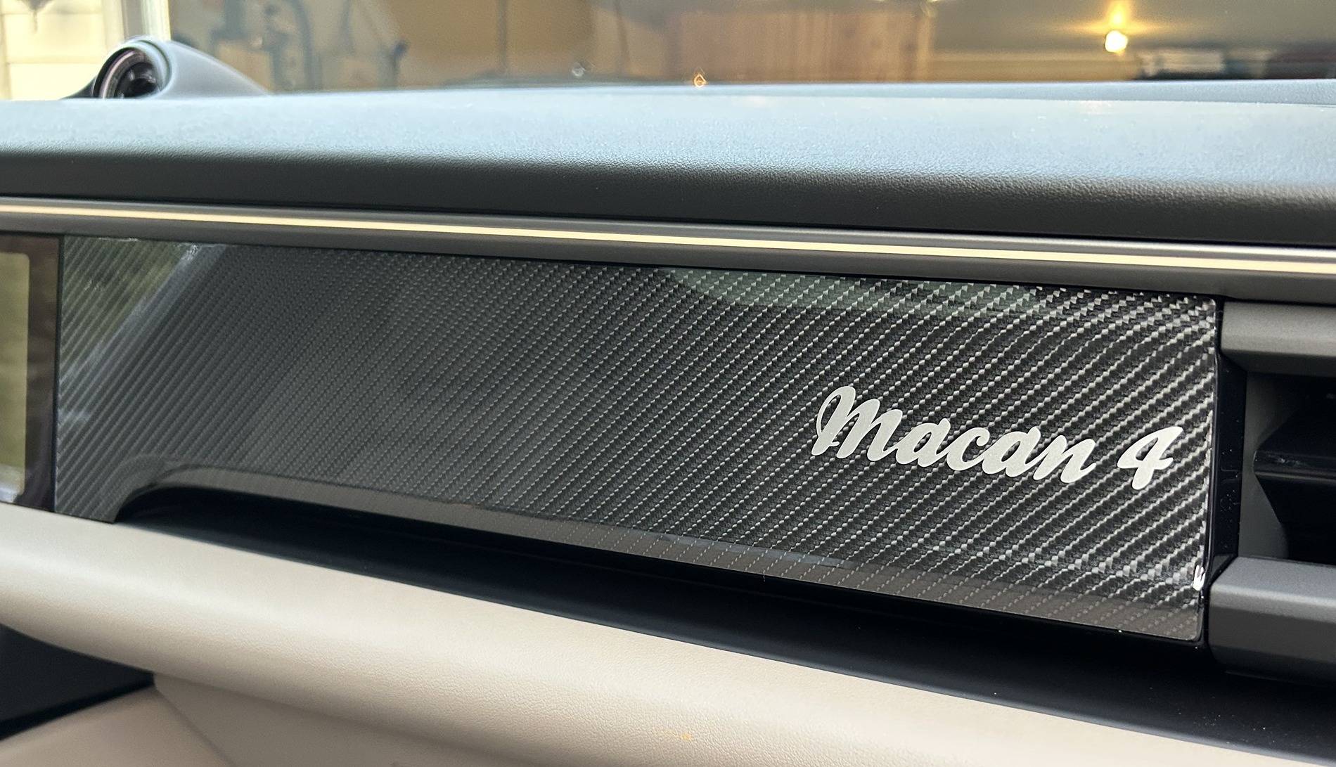 Electric Macan EV Carbon Fiber wrap - inside the cabin screen 1