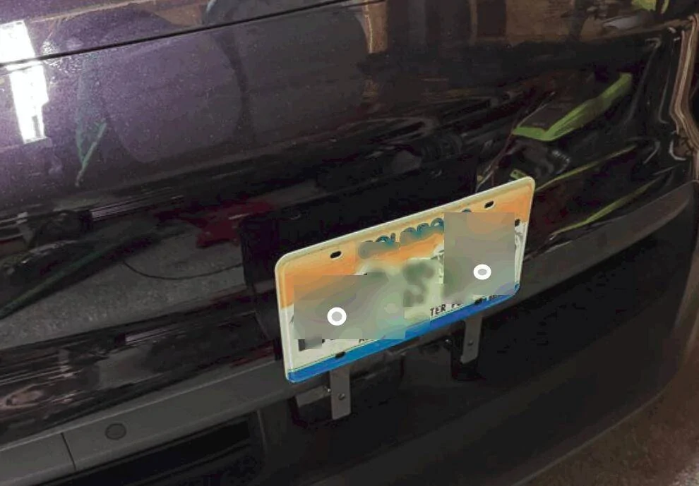 Electric Macan EV No Drill front license plate holder UPDATED WITH INSTALL and ORDER info 1748702553216-0a