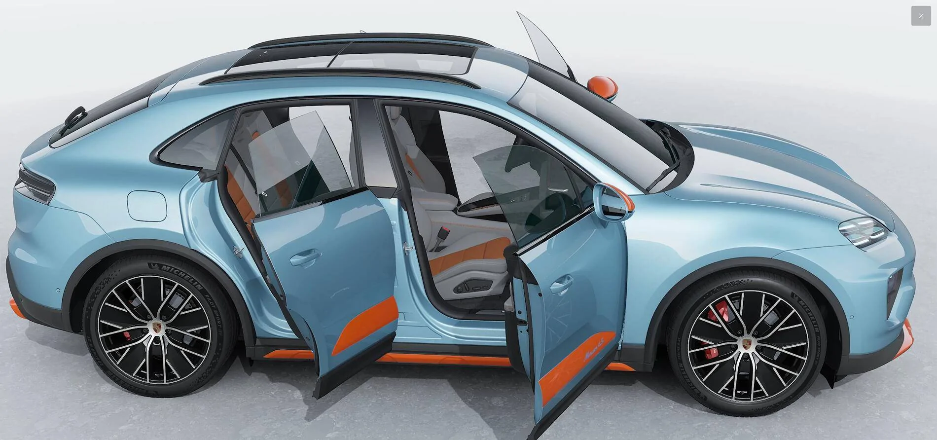 Electric Macan EV 2025 Papaya Turbo Delivered - Pictures and Initial Thoughts Macan Blue GulfOrange 3d