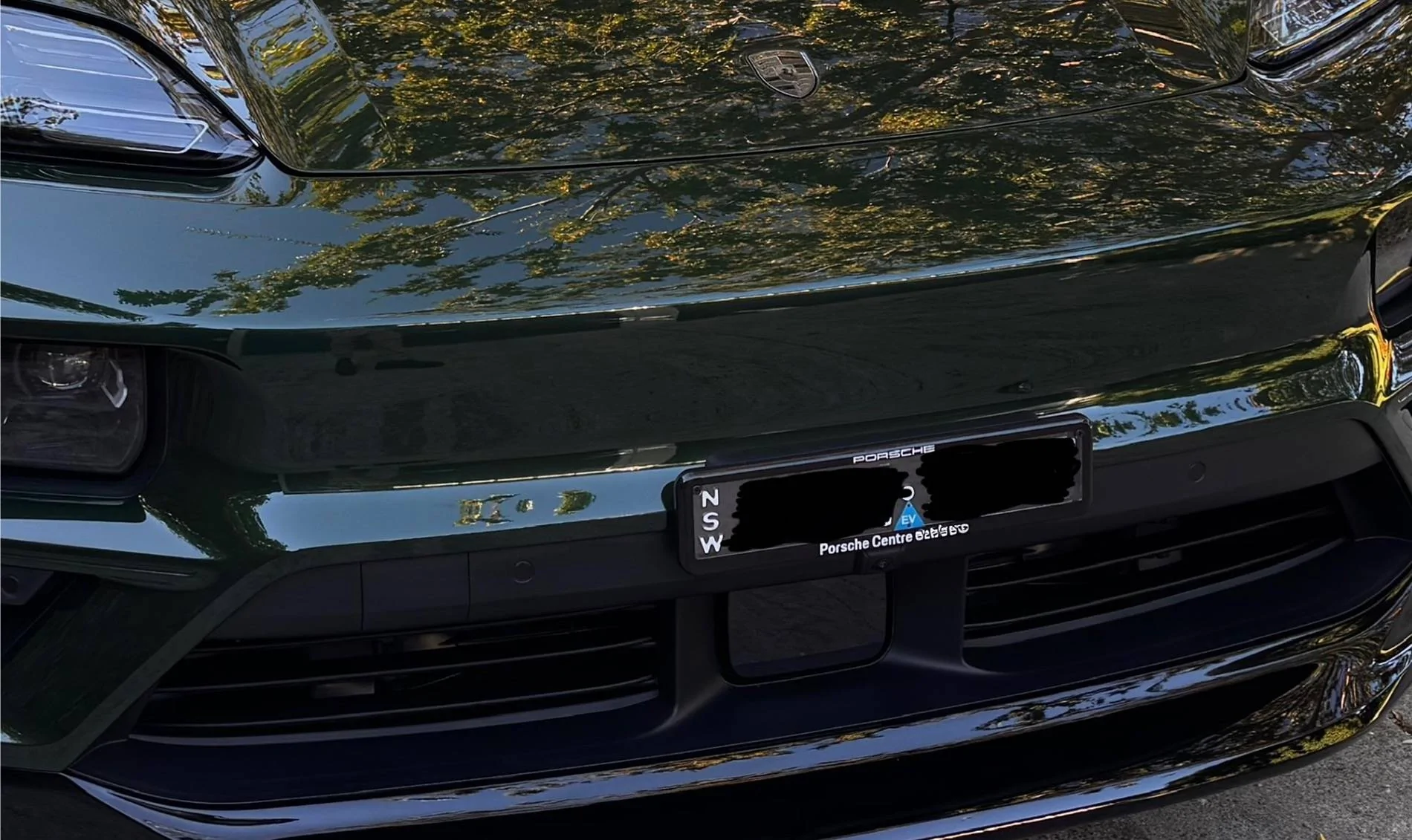 Electric Macan EV License Plate Holder too large IMG_0932