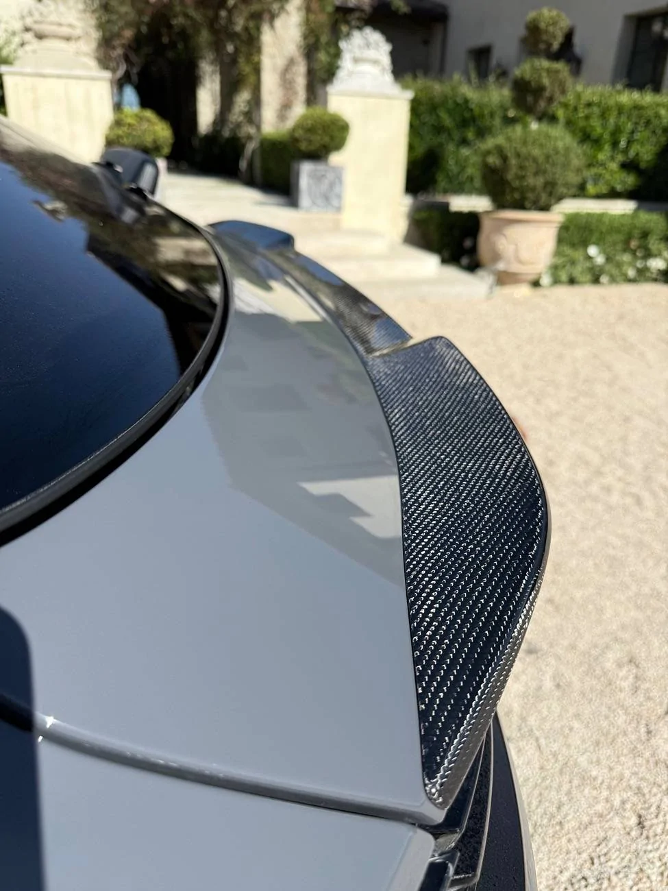 Electric Macan EV Carbon fiber spoiler / lip installed IMG_6010