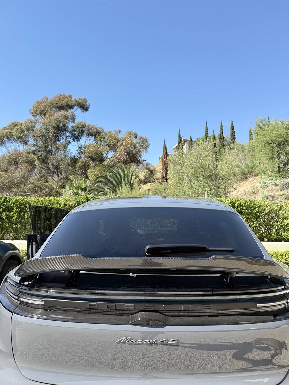 Electric Macan EV Carbon fiber spoiler / lip installed IMG_6012