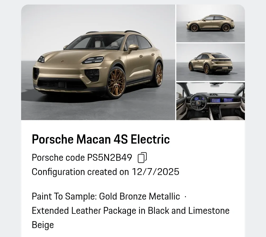 Electric Macan EV Placed your Macan EV order? Post your configuration! 🙋🏻‍♂️ Screenshot_20250801-000820