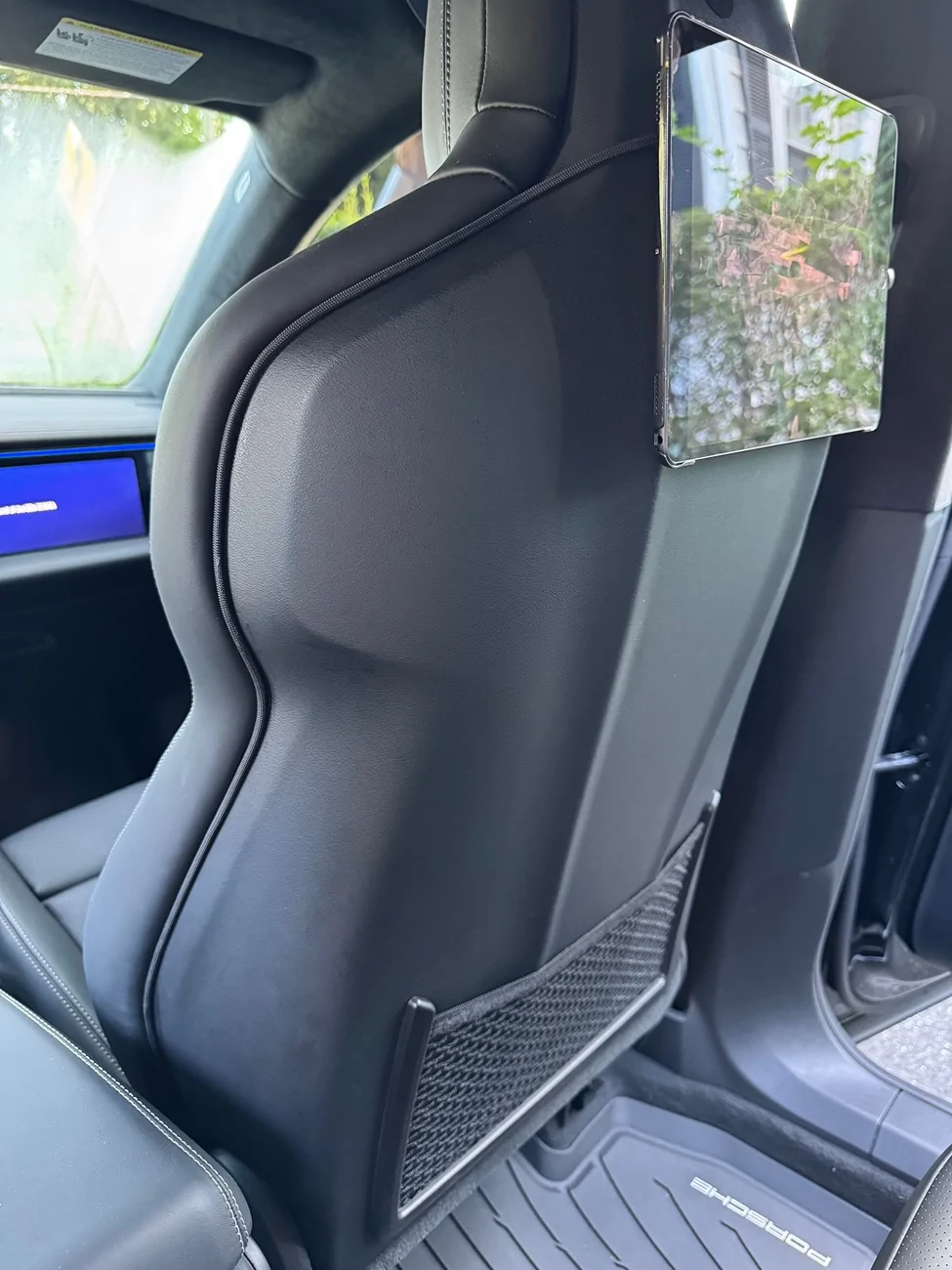 Electric Macan EV Back seat entertainment upgrade: 2 iPads on seat backs IMG_1344