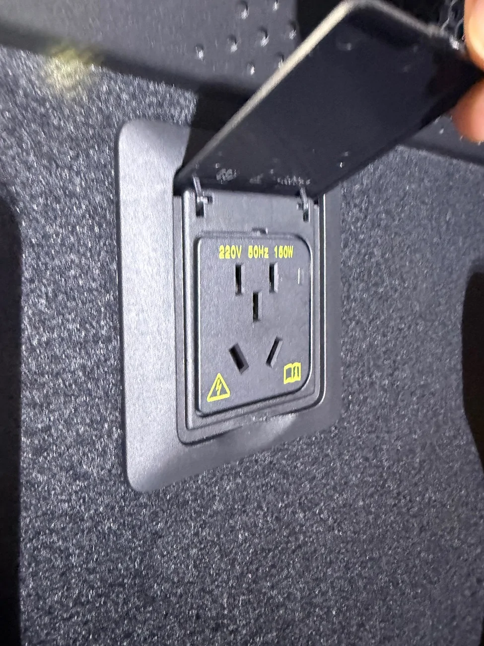 Electric Macan EV 9Z3 230V Socket in luggage removed by dealer without telling me? IMG_2549