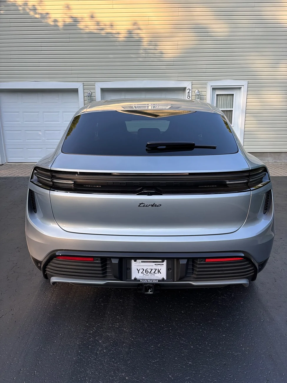 Electric Macan EV Change rear "PORSCHE" lettering to black from Glacier Blue IMG_0953