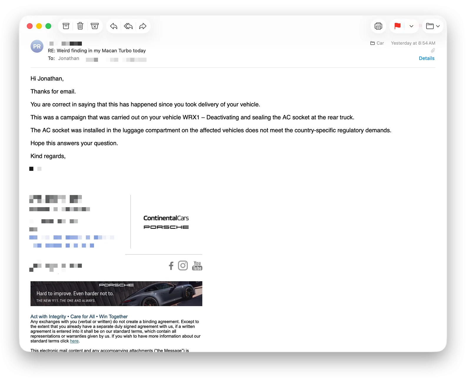 Electric Macan EV 9Z3 230V Socket in luggage removed by dealer without telling me? RE Weird finding in my Macan Turbo today — Car Screenshot 2025-08-26 at 16.58.43@2x