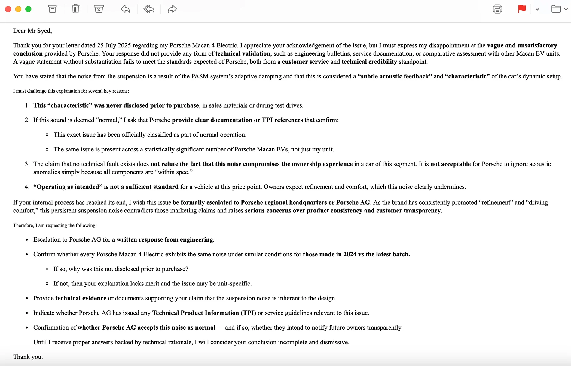 Electric Macan EV Front (air) suspension cracking sound over speed bumps Screenshot 2025-09-19 at 5.40.50 PM