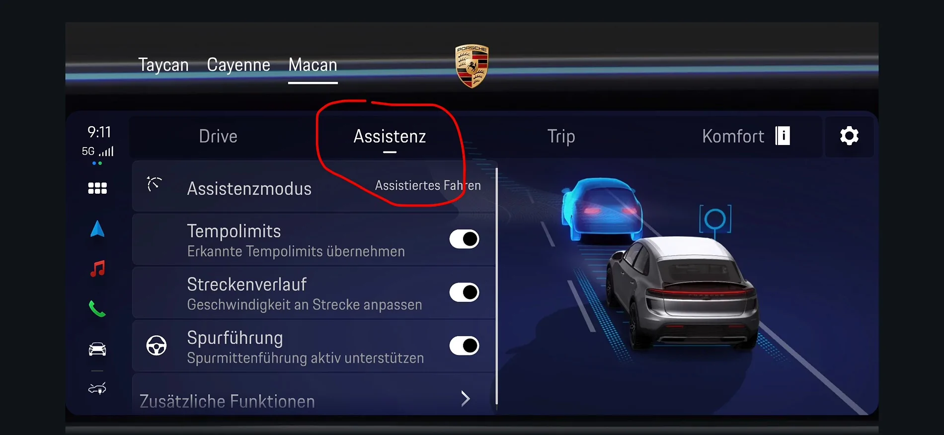 Electric Macan EV Assistance Settings went missing IMG_6714
