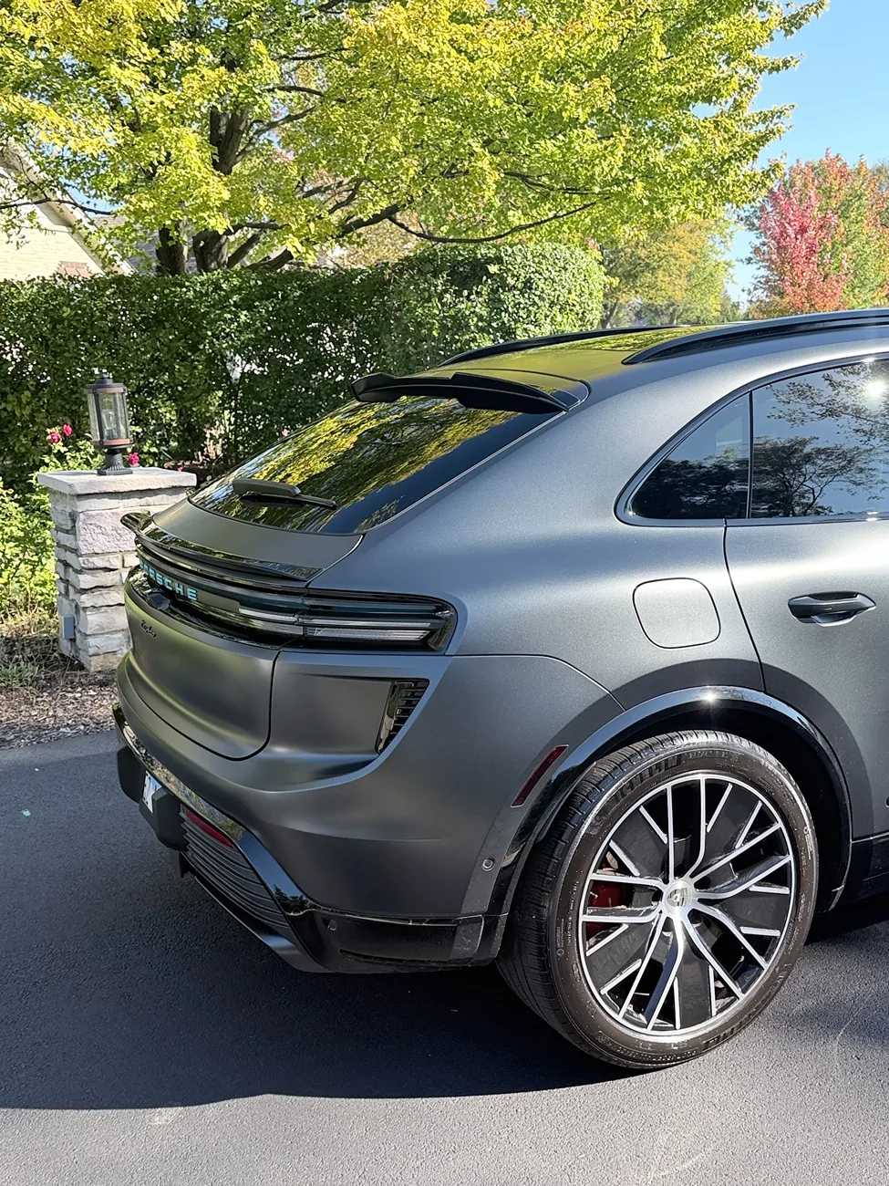 Electric Macan EV Carbon fiber spoiler / lip installed IMG_1396