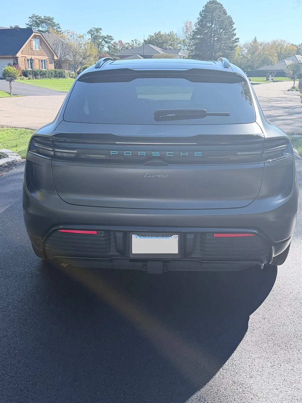 Electric Macan EV Carbon fiber spoiler / lip installed IMG_1395