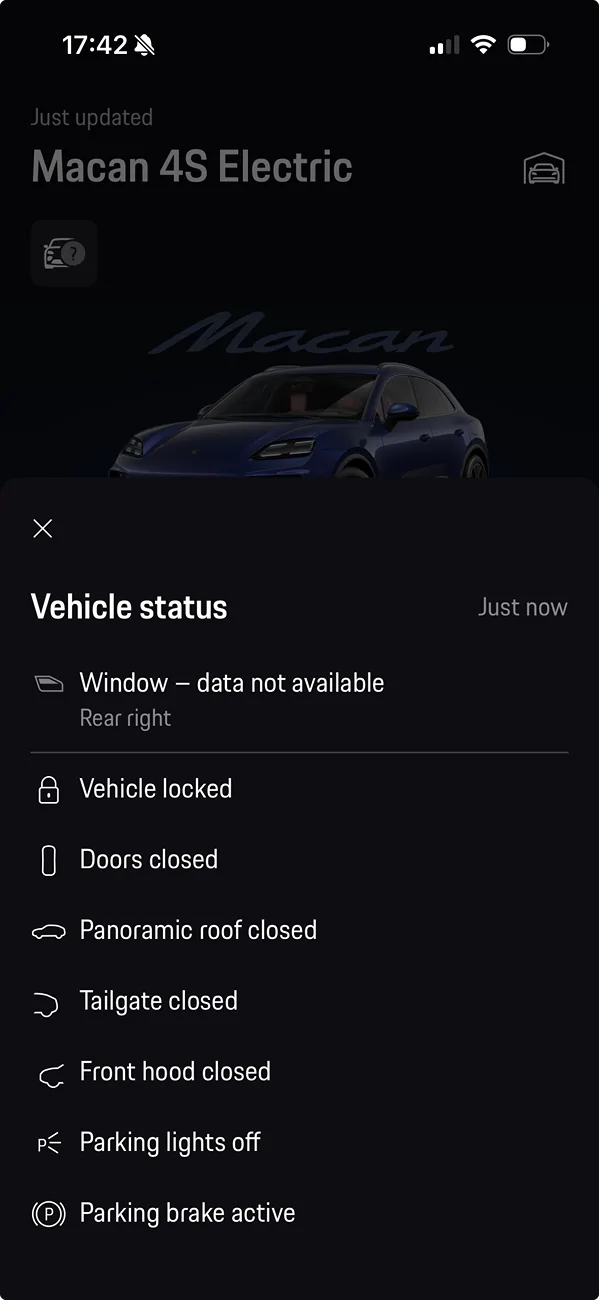 Electric Macan EV The tiniest glitch - Window data not available 1763084551406-wc