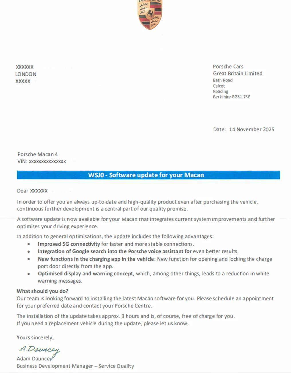 Electric Macan EV My Porsche app: New ‘Online Software Update’ / OTA Function? Screenshot 2025-11-18 at 08.50.05