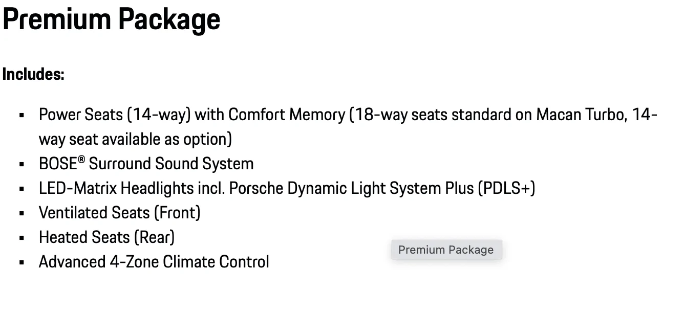 Electric Macan EV Watch out - new luxury package available for UK Screenshot 2025-11-29 at 16.28.02