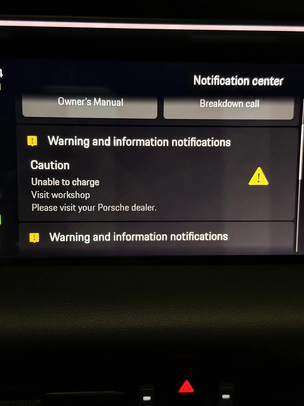 Electric Macan EV 2025 Macan EV charging interruption followed by multiple electrical errors and undriveable vehicle IMG_6612