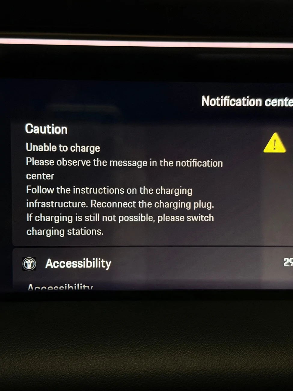 Electric Macan EV 2025 Macan EV charging interruption followed by multiple electrical errors and undriveable vehicle IMG_6613