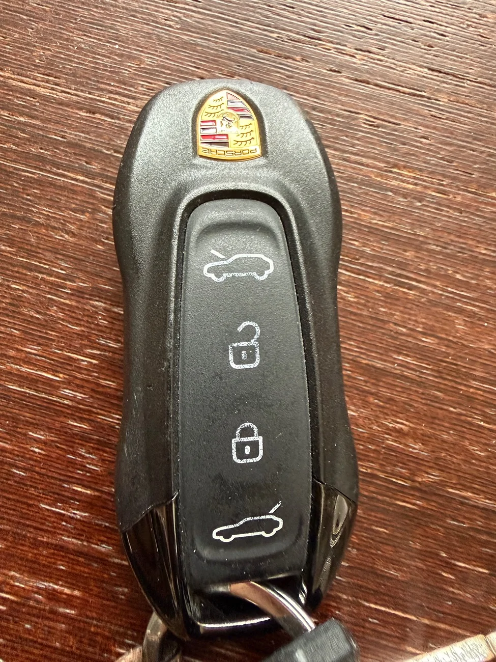 Electric Macan EV Key fob icons wearing off after only 1 year IMG_7385