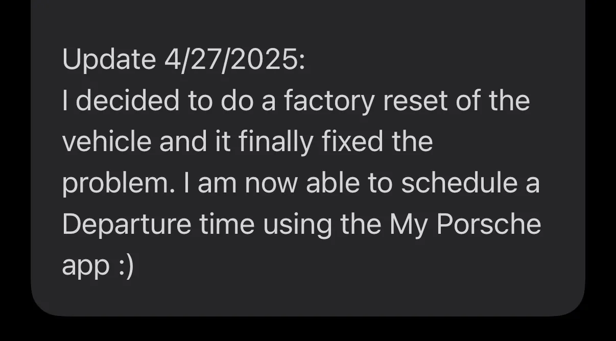 Electric Macan EV Most recent My Porsche App update issues IMG_9383