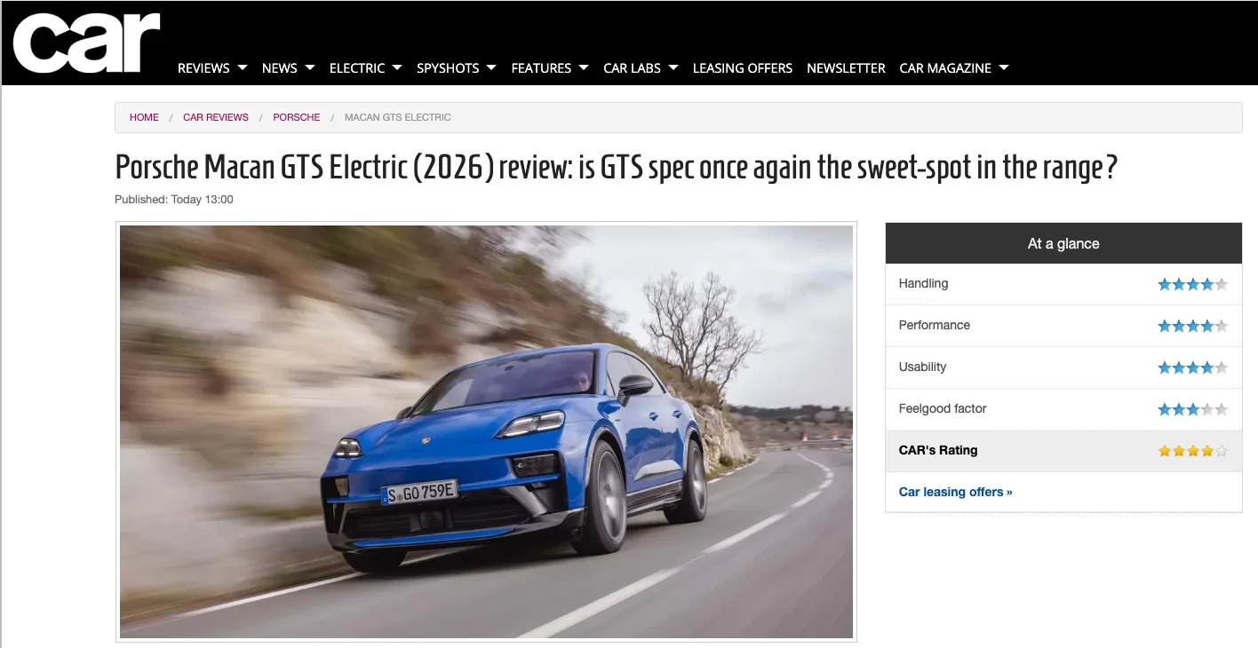 Electric Macan EV 2026 Macan GTS EV Drive Reviews (Videos & Articles) 1770905786920-77