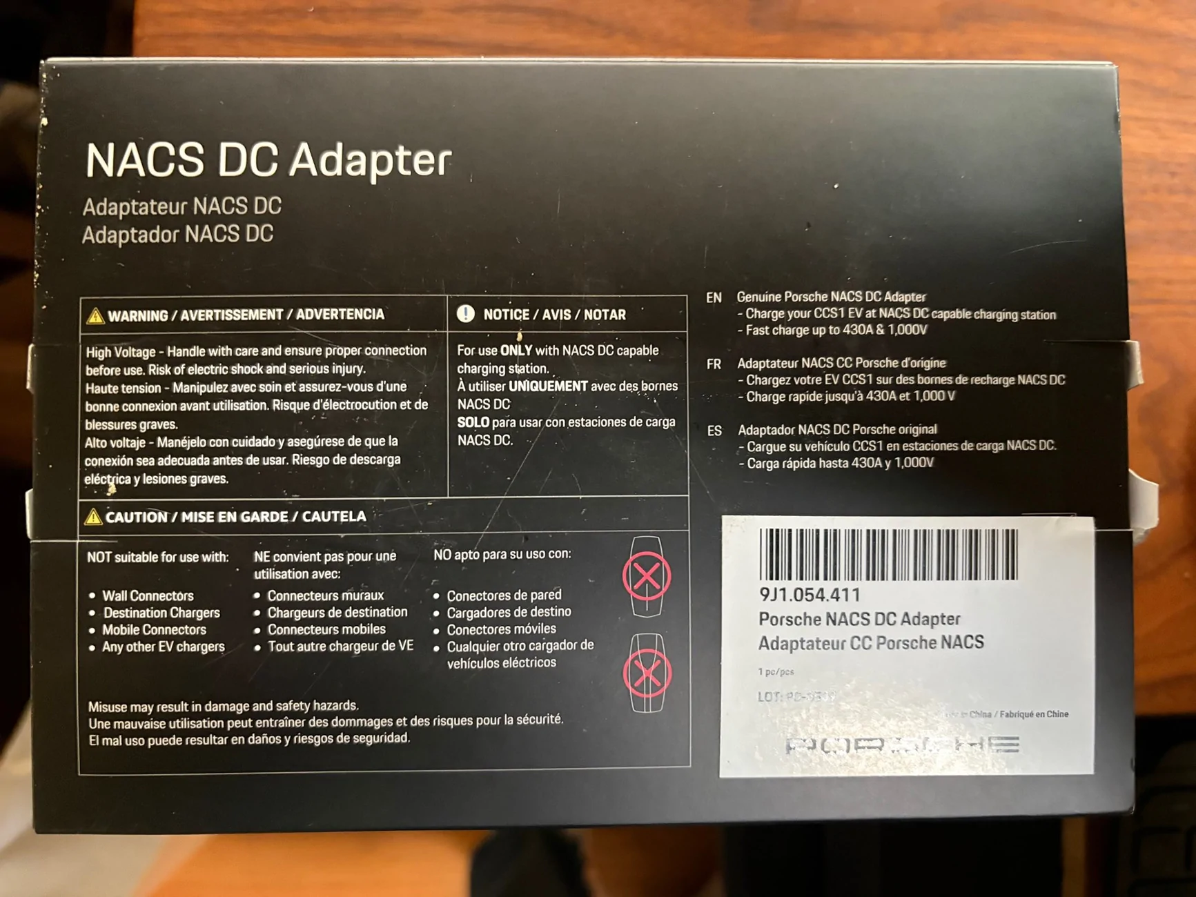 Electric Macan EV FS: Porsche NACS DC Adapter - BRAND NEW p_a_4