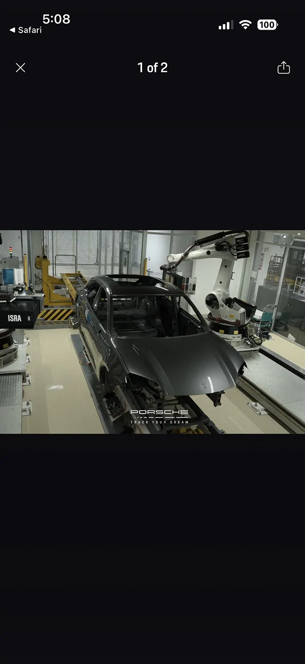 Electric Macan EV Macan EV Production Photos in My Porsche App Banksy Production Body