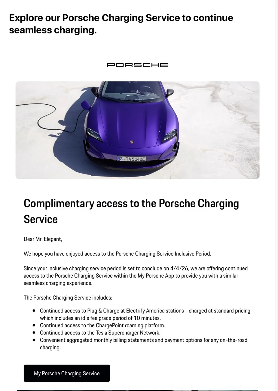 Electric Macan EV Porsche Extending Charging Beyond My Free One Year IMG_2532