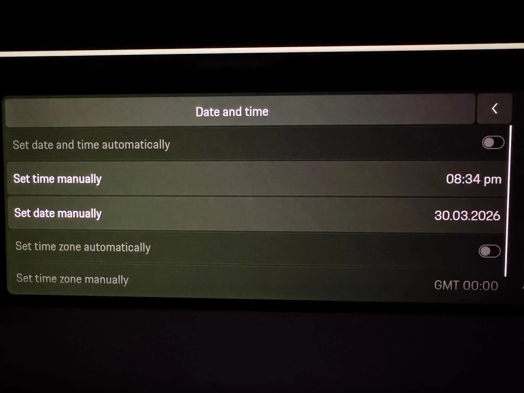 Electric Macan EV Can’t set auto time IMG_0392
